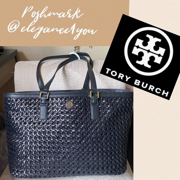 ✨TORY BURCH✨HOST PICK!Authentic Black Leather Tote
